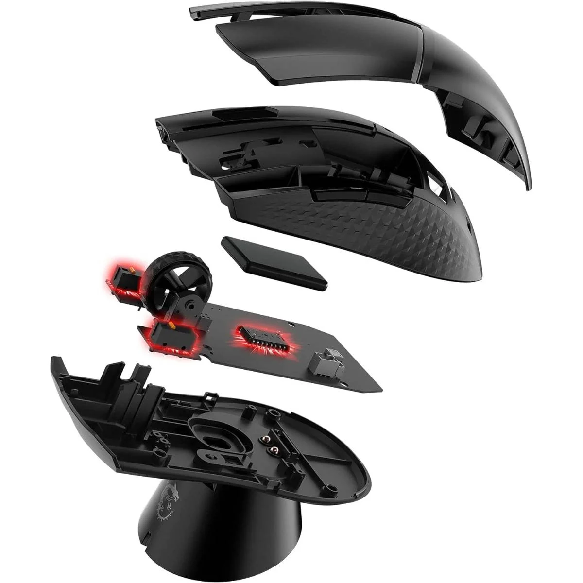 ماوس ألعاب MSI Clutch GM41 لاسلكي خفيف مع قاعدة شحن، 20000 DPI، مفاتيح Omron 60 مليون، بطارية 80 ساعة، 6 أزرار - Thumbnail 6