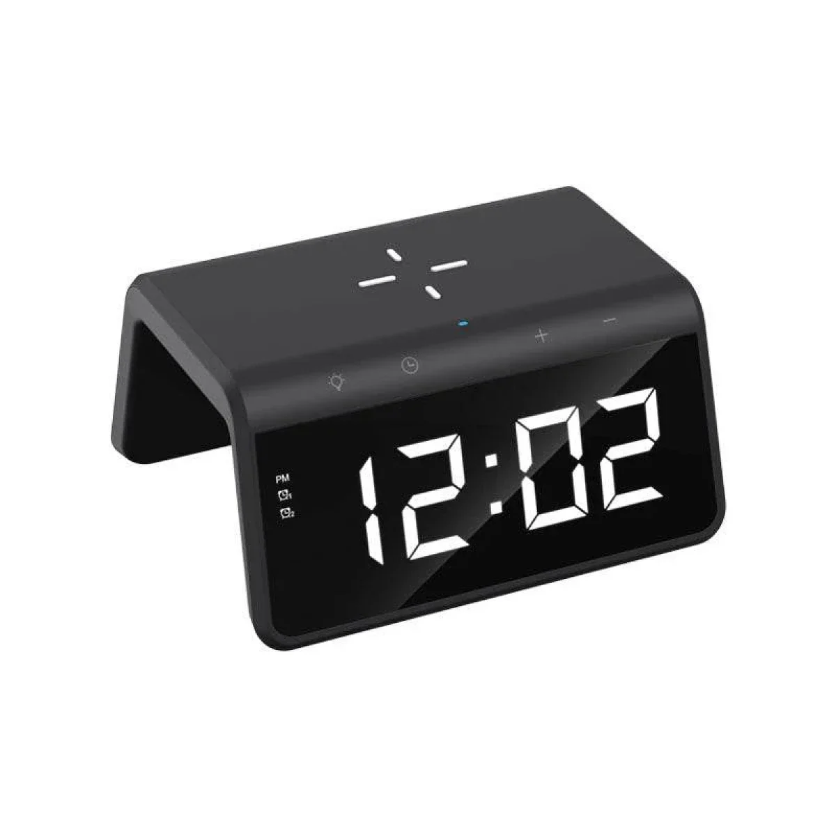 محطة شحن لاسلكي HAVIT W320 6 في 1 بقدرة 15 واط مع ساعة منبه - أسود