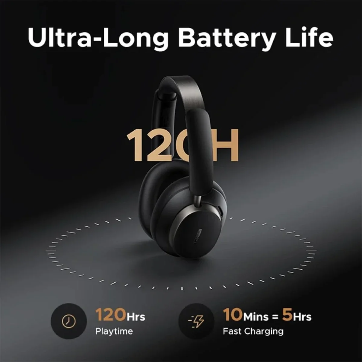 Ugreen HiTune Max6 Studio Pro Wireless Over-Ear Headphones with Adaptive ANC, Black (55687) - Image 5