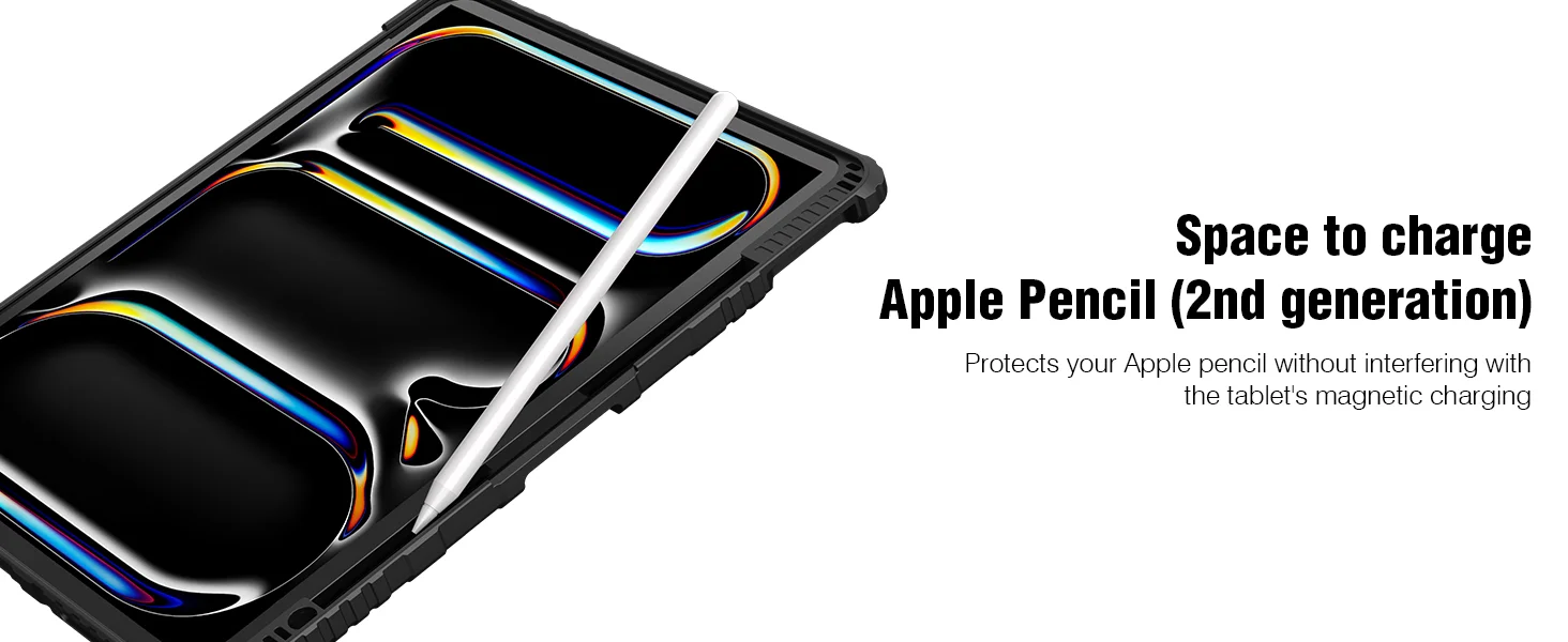 جراب Nillkin iPad Pro 11 إنش M4 مع لوحة مفاتيح عربية/إنجليزية بإضاءة خلفية ولوحة تتبع - أسود - Thumbnail 15