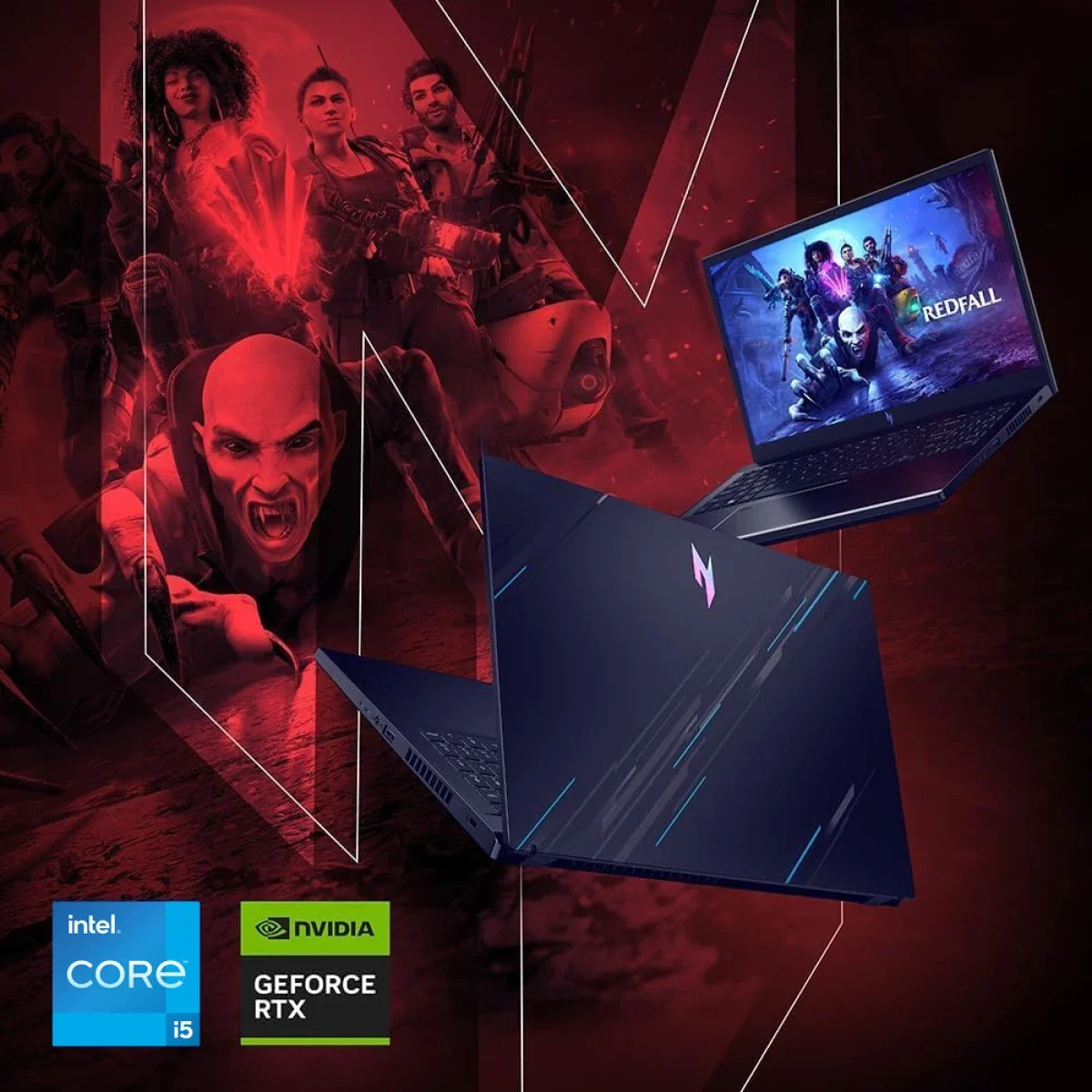 Acer Nitro V15 ANV15-51-59RM 15.6-Inch FHD 144Hz Gaming Laptop, Intel Core i5-13420H, RTX 2050 4GB, 8GB RAM, 512GB SSD, Black - Thumbnail 2