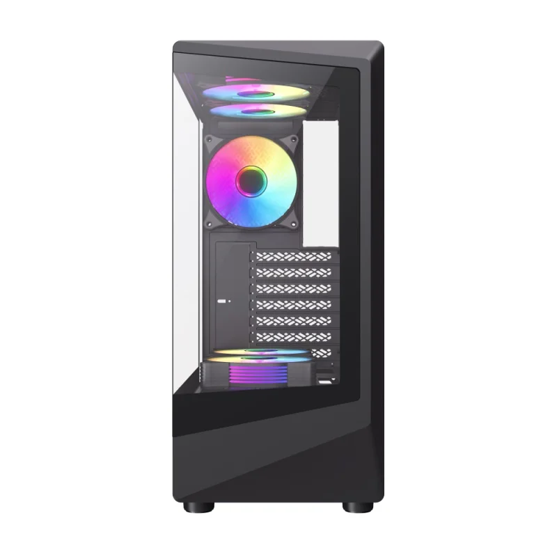كيس كمبيوتر GameMax Vista COC ميد تاور أسود بدون مراوح مركبة - Image 4