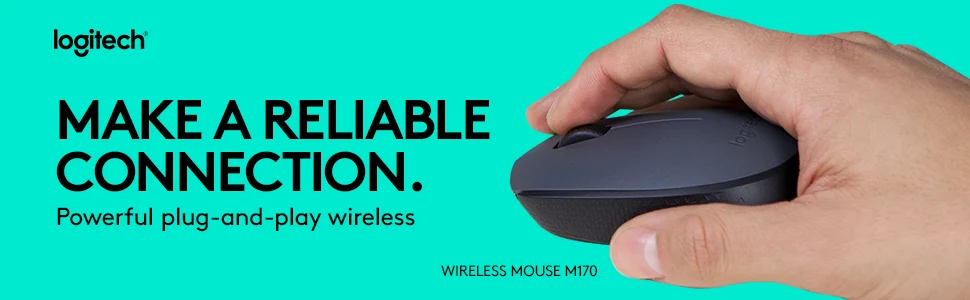 ماوس لاسلكي Logitech M170 مع مستقبل USB وعمر بطارية 12 شهر - رمادي - Thumbnail 5