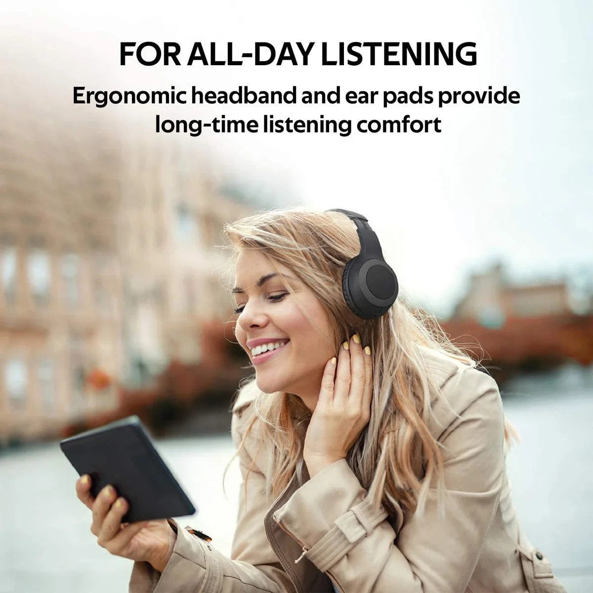 Promate LaBoca Wired & Wireless Bluetooth 5.0 Headphones with Deep Bass, MicroSD Playback, Built-In Mic and 5H Playtime - Black - Thumbnail 7