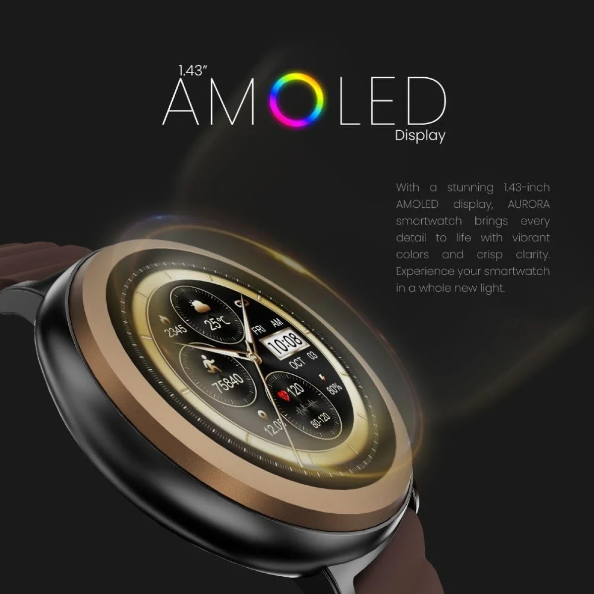 ساعة ذكية HiFuture AURORA بشاشة AMOLED مقاس 1.43 إنش، مكالمات بلوتوث، IP68، أخضر داكن - Thumbnail 6