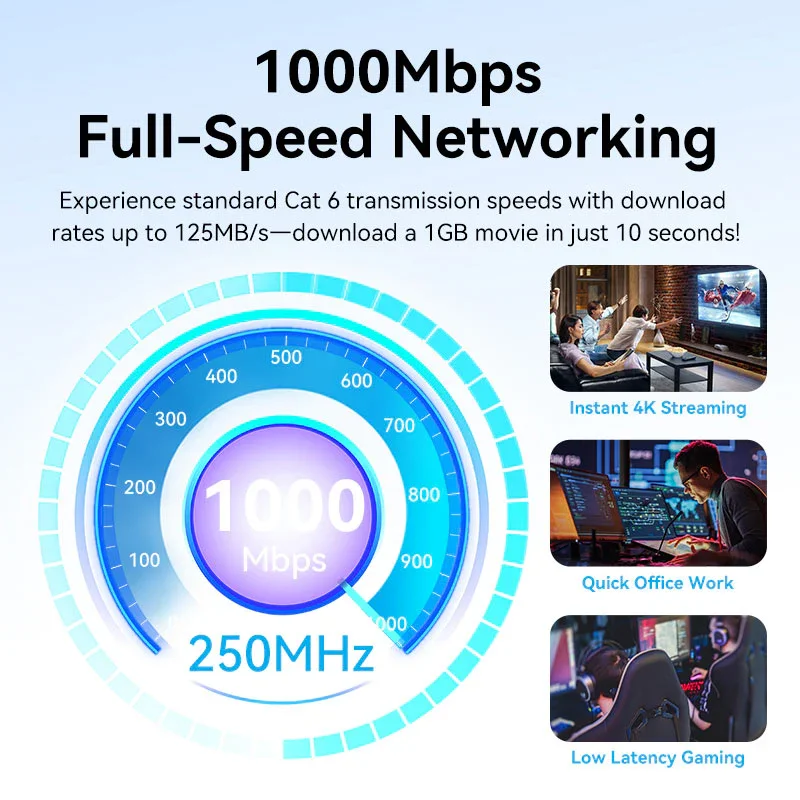 كيبل شبكة Vention IBEBF Cat.6 UTP بسرعة 1000Mbps بطول 1 متر – أسود - Image 3