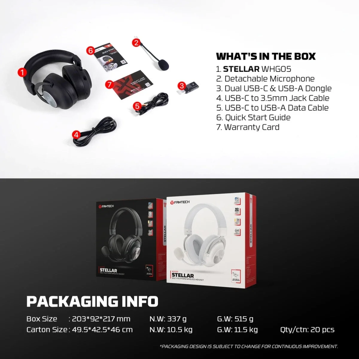 Fantech STELLAR WHG05 Multi-Platform Wireless Gaming Headset White - Image 6