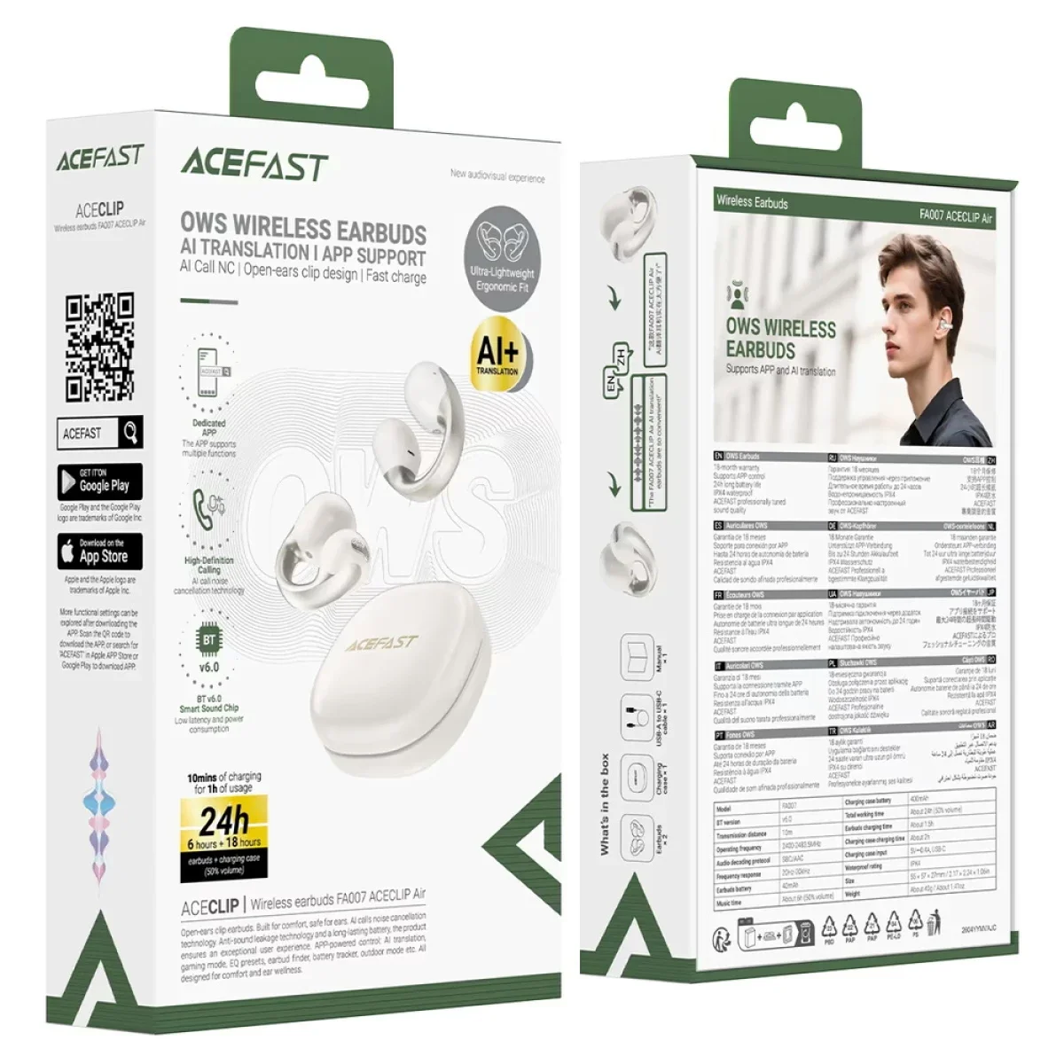 سماعات ACEFAST FA007 ACECLIP Air OWS بترجمة ذكية – ذهبي فاتح - Thumbnail 4
