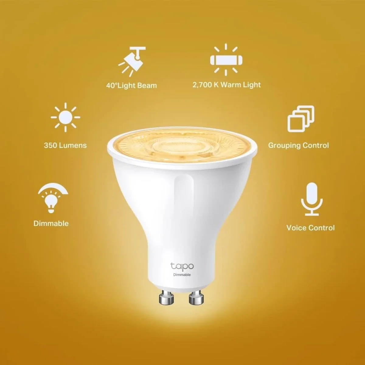 لمبة سبوت لايت LED ذكية قابلة للتعتيم TP-LINK Tapo L610 2700K قاعدة GU10 - Image 9
