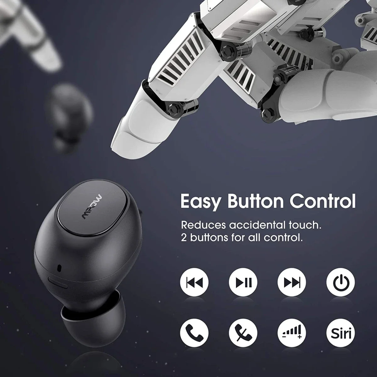Mpow MDots True Wireless In-Ear Earbuds Bluetooth 5.0 IPX6 20-Hour Playtime - Thumbnail 3