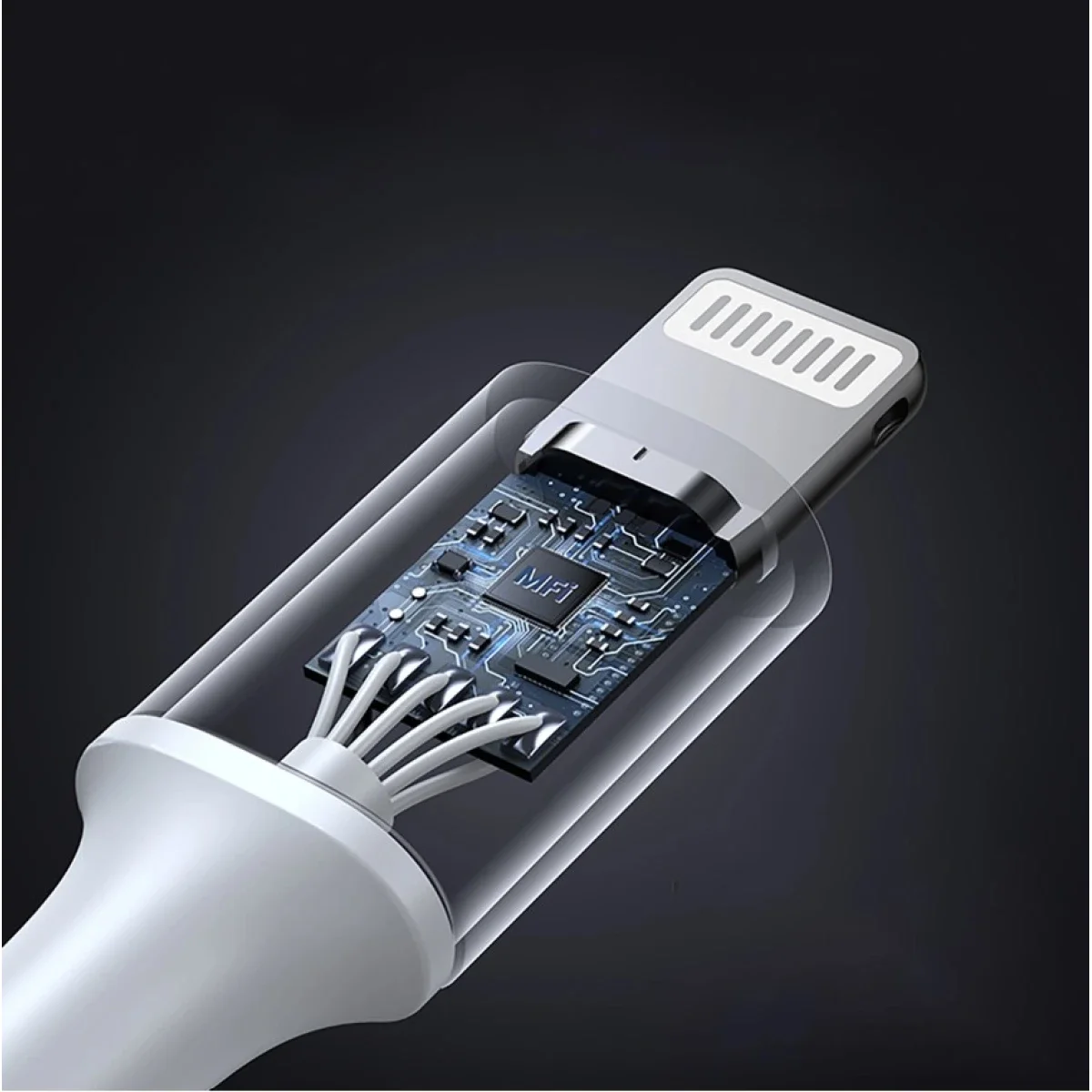 كابل Ugreen US304 70523 من USB-C إلى Lightning معتمد MFi بطول 1 متر فضي - Image 5