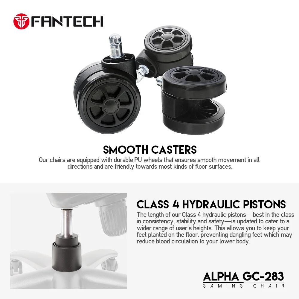 كرسي ألعاب Fantech Alpha GC-283 باللون الأحمر - Thumbnail 9