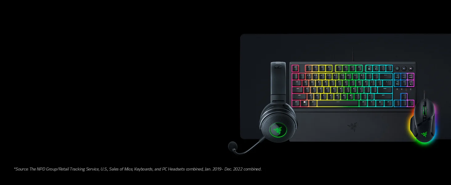 كيبورد ألعاب Razer Ornata V3 TKL منخفض الارتفاع بمفاتيح Mecha-Membrane وإضاءة RGB - Thumbnail 16