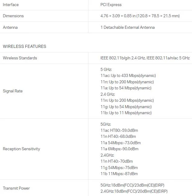 كرت واي فاي TP-LINK Archer T2E AC600 ثنائي النطاق PCI Express - Thumbnail 10