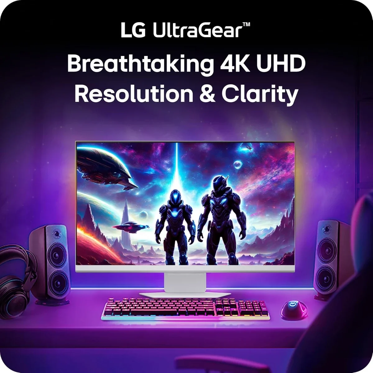 LG 32G810SA UltraGear 32-inch 4K IPS Gaming Monitor, 144Hz, 1ms, White - Image 2