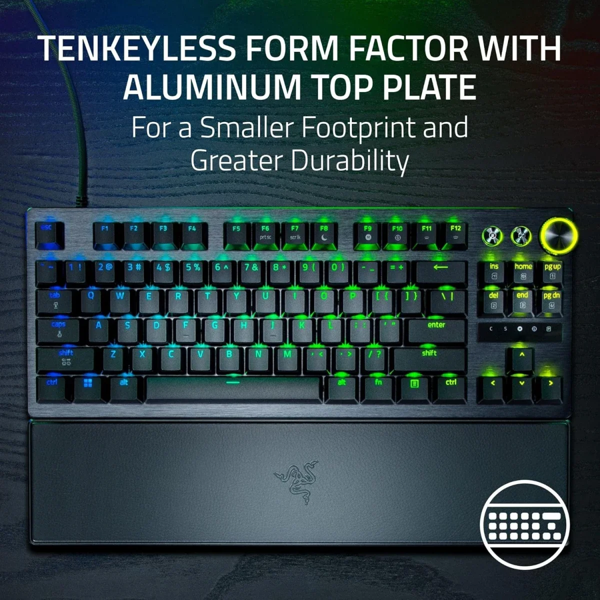 كيبورد ألعاب Razer Huntsman V3 Pro TKL بسرعة 8KHz أسود - Thumbnail 3