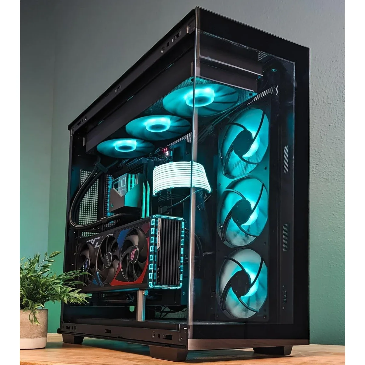هيكل كمبيوتر DeepCool CH780 ATX+ بانورامي ثنائي الحجرة Full Tower مع كابل Riser Gen 4 و3 مراوح Trinity 140mm ARGB - أسود - Image 6