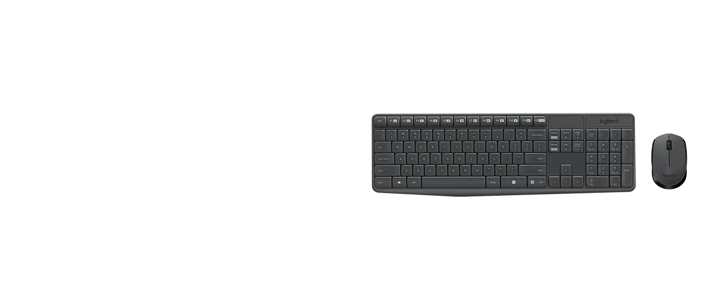 مجموعة لوحة مفاتيح وفأرة لاسلكية Logitech MK235 بتخطيط عربي/إنجليزي، أسود - Image 8