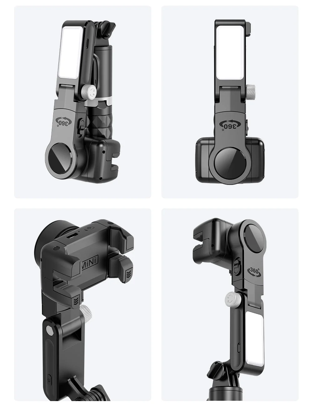 Q18 Foldable 360 Gimbal Stabilizer Selfie Stick Tripod with Remote & Light - Image 23