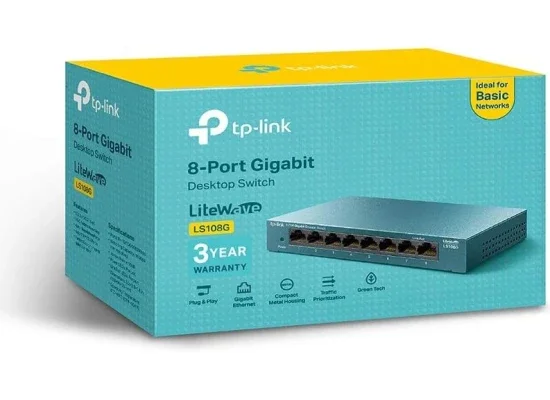 TP-LINK LS1008G 8-Port Gigabit Desktop/Wall-Mount Ethernet Switch - Thumbnail 5