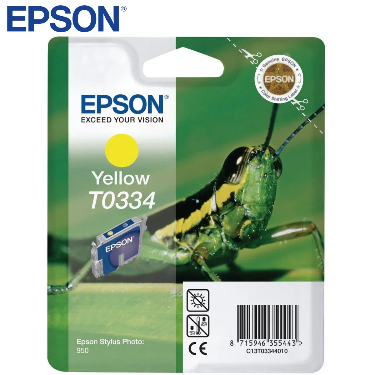 خرطوشة حبر صفراء أصلية EPSON T0334