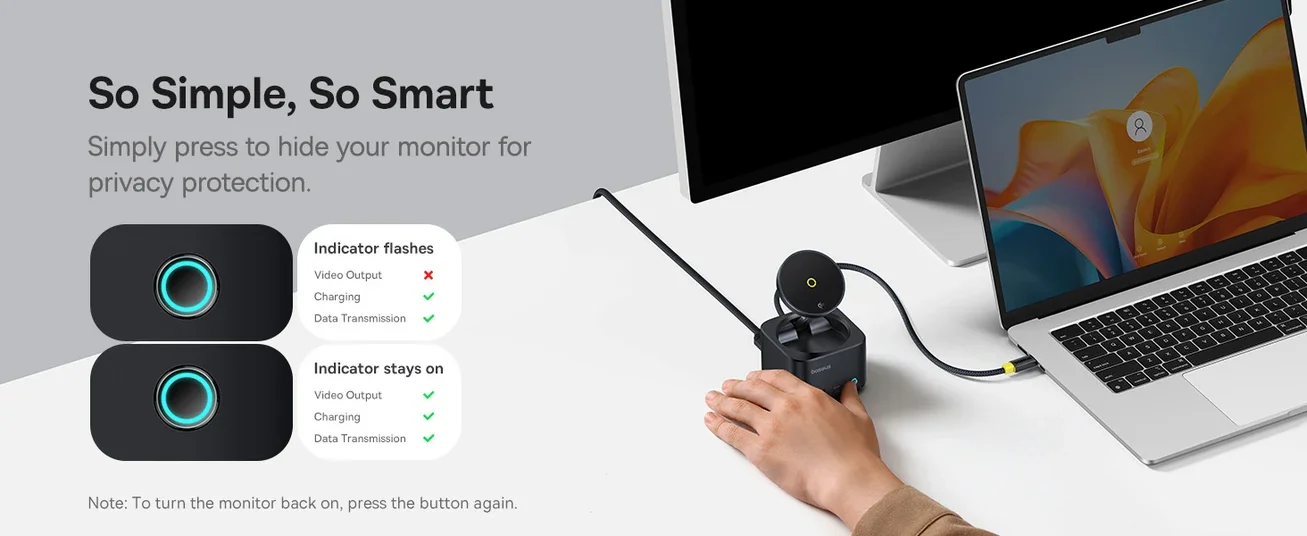 موزع USB-C Baseus MagPro Series II 7 في 1 مع شاحن لاسلكي Qi2 بقدرة 15W ومنفذ HDMI بدقة 4K@60Hz وشحن PD بقدرة 100W وسرعة 10Gbps وقارئ بطاقات SD - أسود - Image 15