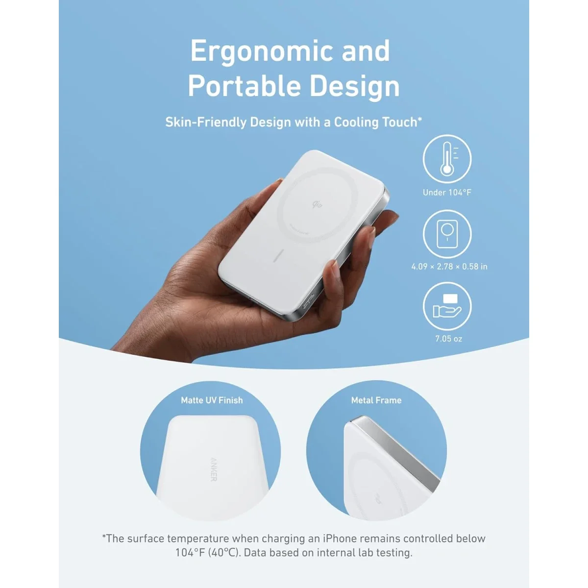 Anker MagGo Ultra-Slim 10,000mAh Qi2 Magnetic Power Bank 15W White - Thumbnail 3