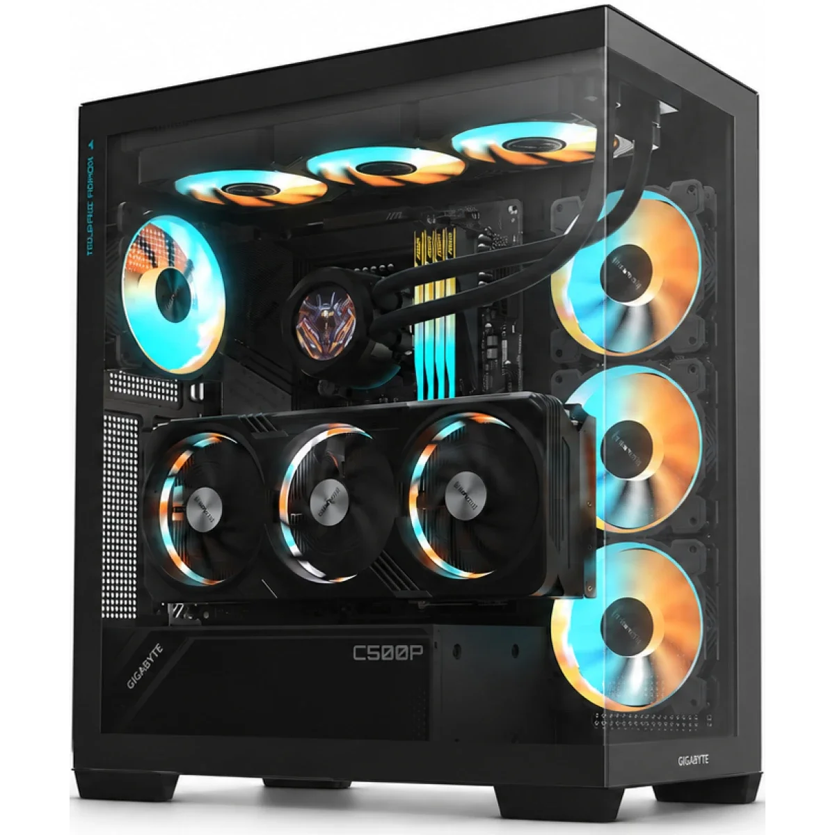 هيكل كمبيوتر GIGABYTE C500 Panoramic Stealth ATX ميد تاور أسود