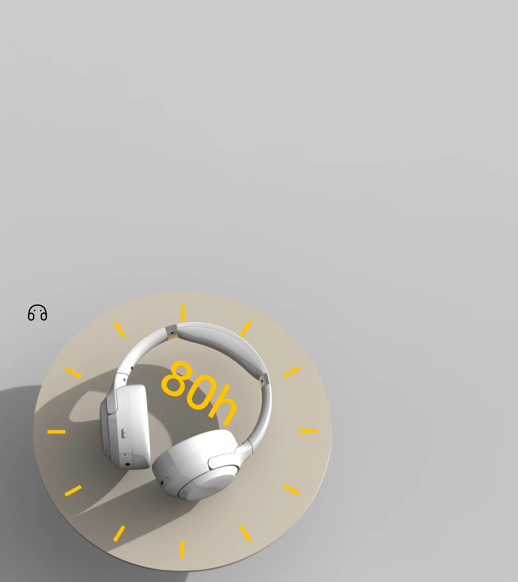HONOR CHOICE ANC Headphone Pro ROS-ME00 – Up to 80 Hours – White - Thumbnail 6