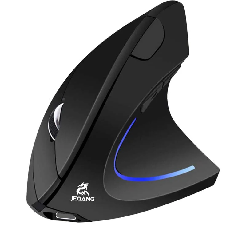 ماوس Jeqang JW-585 عمودي لاسلكي ثنائي الوضع، USB بتردد 2.4GHz وبلوتوث