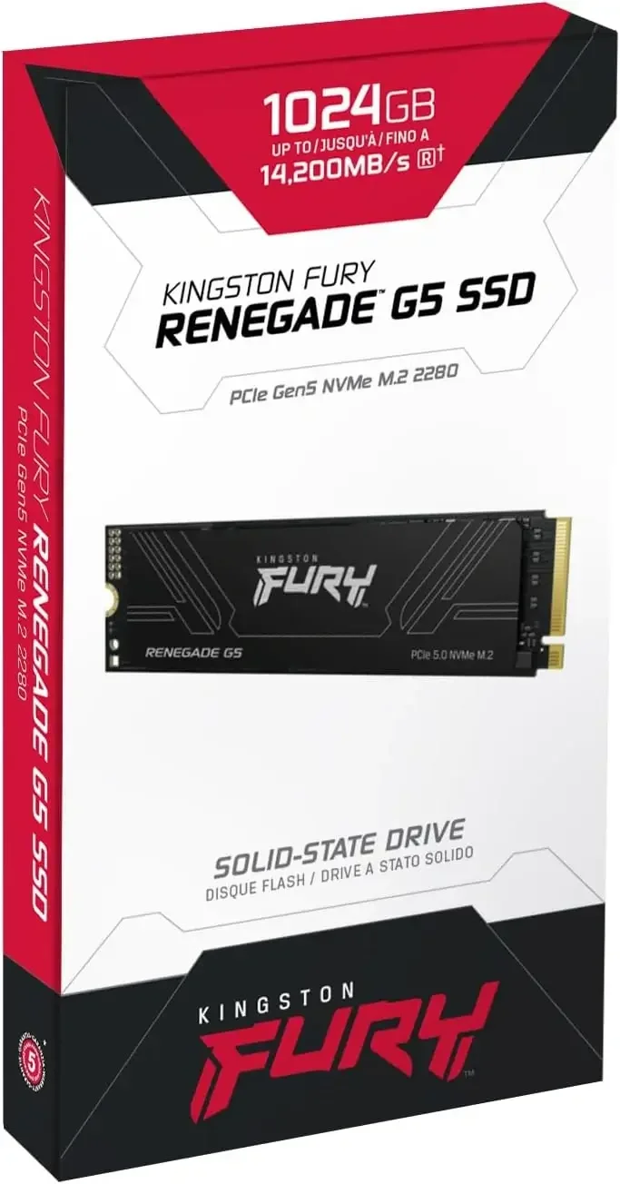 هارديسك داخلي SSD Kingston Renegade G5 1TB PCIe 5.0 NVMe M.2 - بسرعة تصل إلى 14,200/11,000MB/s - Image 1