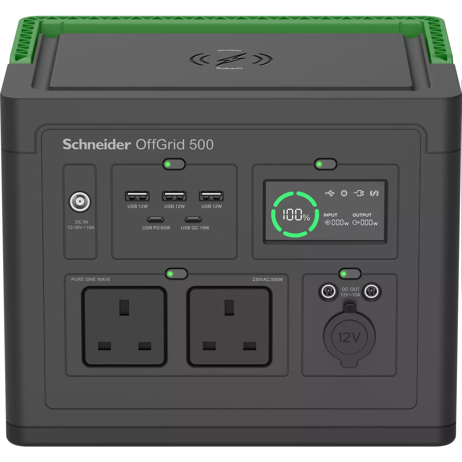 محطة طاقة محمولة Schneider Electric OffGrid 500 بجهد 230V وسعة 517Wh ليثيوم أيون، BS1363، PPS500-UK - Thumbnail 2