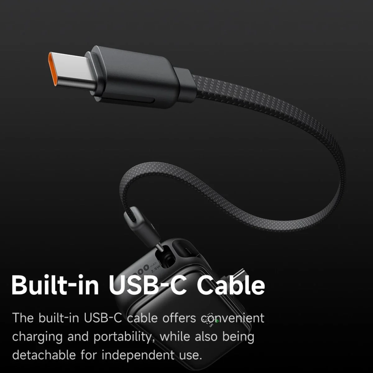 باور بانك Mcdodo MC-7760 MDD Free Kit بسعة 5000mAh وشحن 20W مع موصل USB-C وشاشة رقمية - أسود - Thumbnail 4