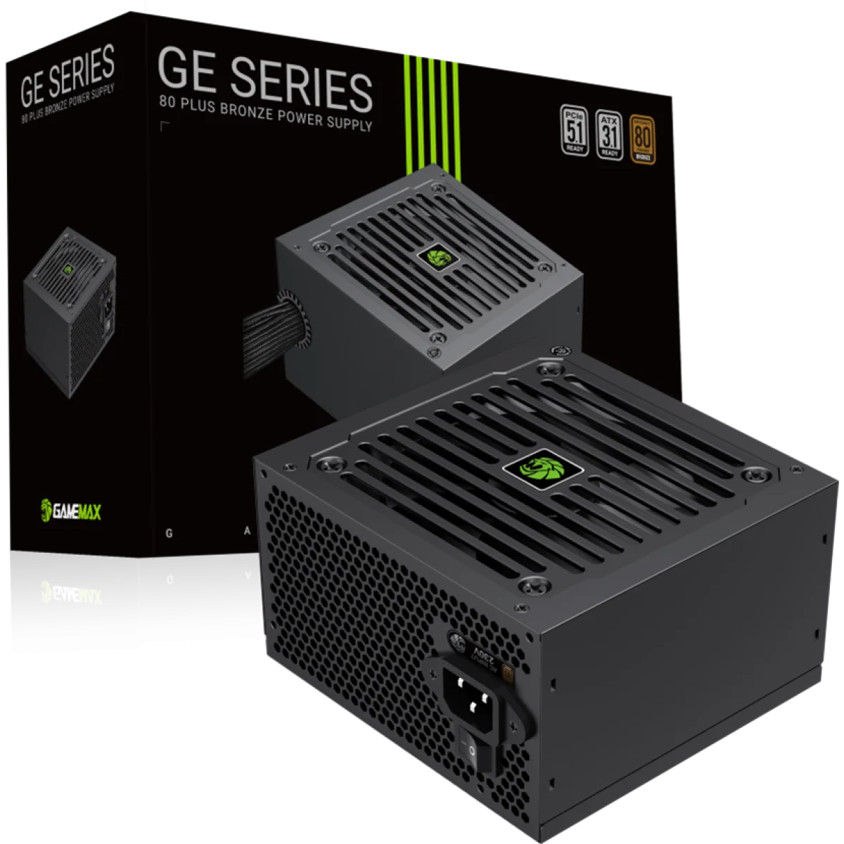 مزود طاقة GameMax GE-550 ATX بقدرة 550 واط وكفاءة برونزية 85%