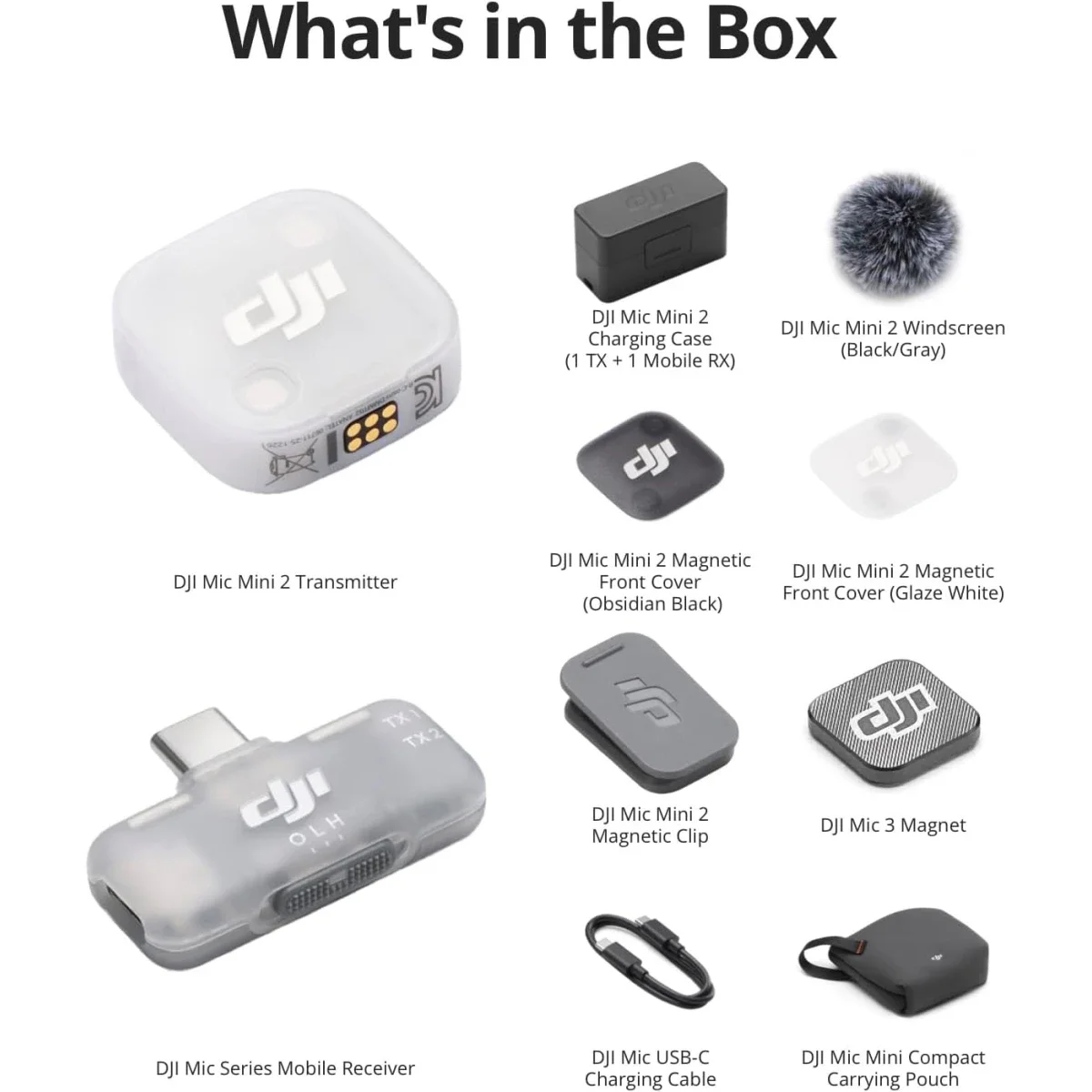 طقم ميكروفون لاسلكي DJI Mic Mini 2 مع مستقبل USB-C وعلبة شحن - Image 5