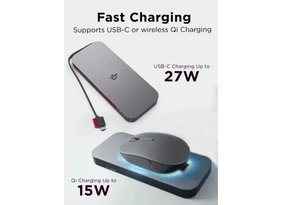 Lenovo Go Wireless Power Bank 10000mAh 30W Qi 15W Storm Grey - Image 6