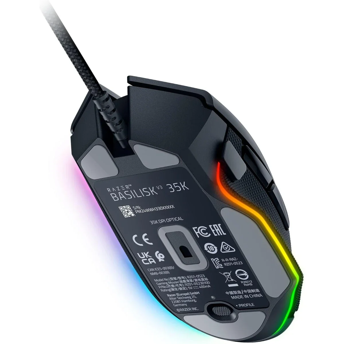 Razer Basilisk V3 35K Wired Gaming Mouse, 35000 DPI, Black - Thumbnail 9