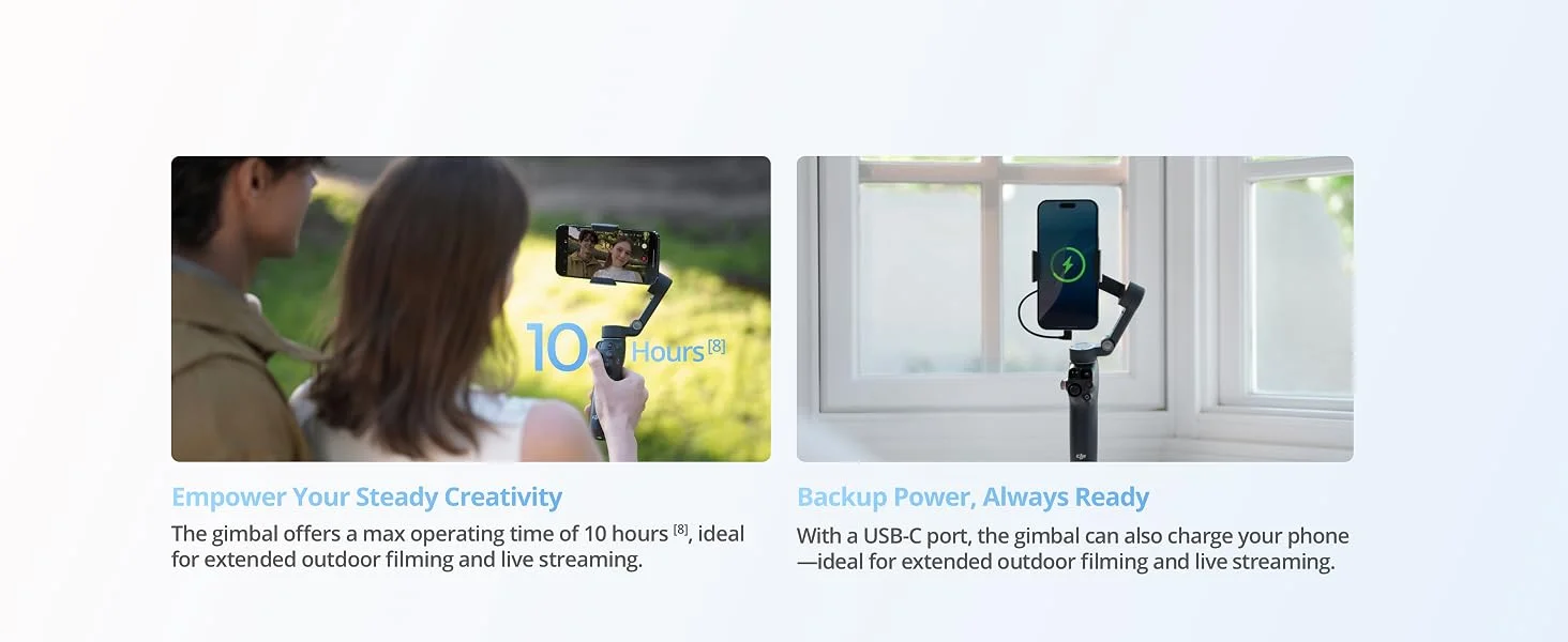 DJI Osmo Mobile 8 Phone Gimbal Stabilizer with AI Tracking, 360° Pan and 10-Hour Battery - Thumbnail 19