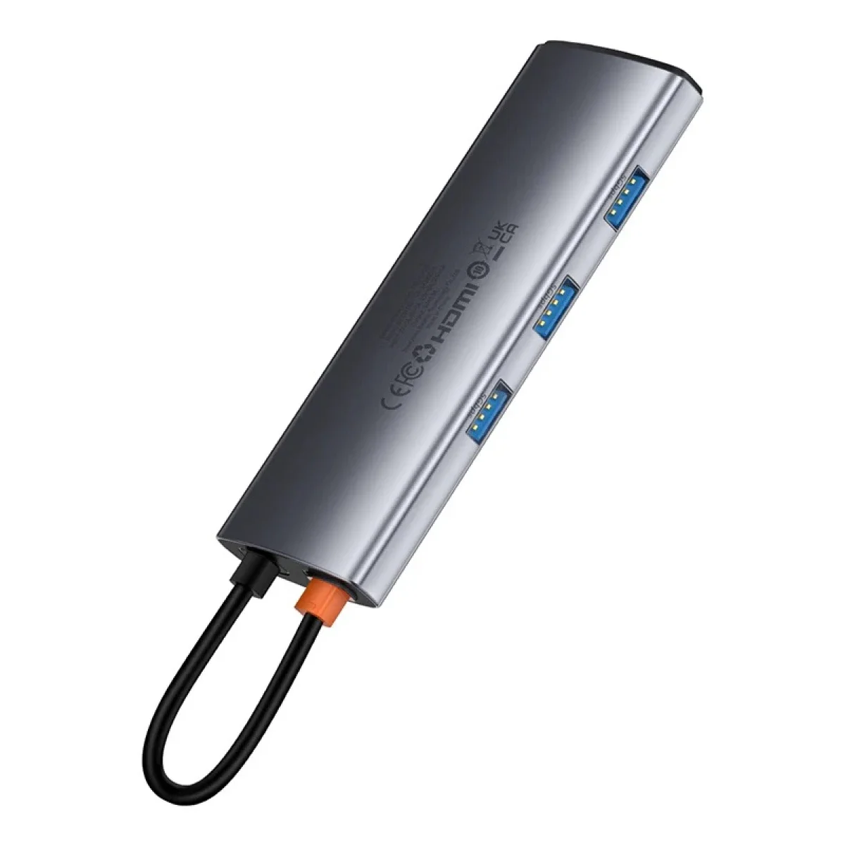 موزع USB-C Baseus Gleam 7 في 1 مع HDMI 4K 60Hz و3x USB 3.0 وPD وSD/TF - Thumbnail 2