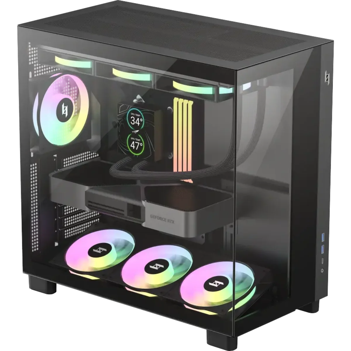 كمبيوتر ألعاب GTS 9700X بمعالج AMD Ryzen 7 9700X وكرت RTX 5060 ورام 16GB وSSD 1TB