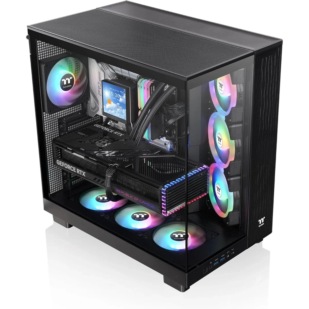 هيكل كمبيوتر Thermaltake View 380 XL TG ARGB ميد تاور أسود - Image 4