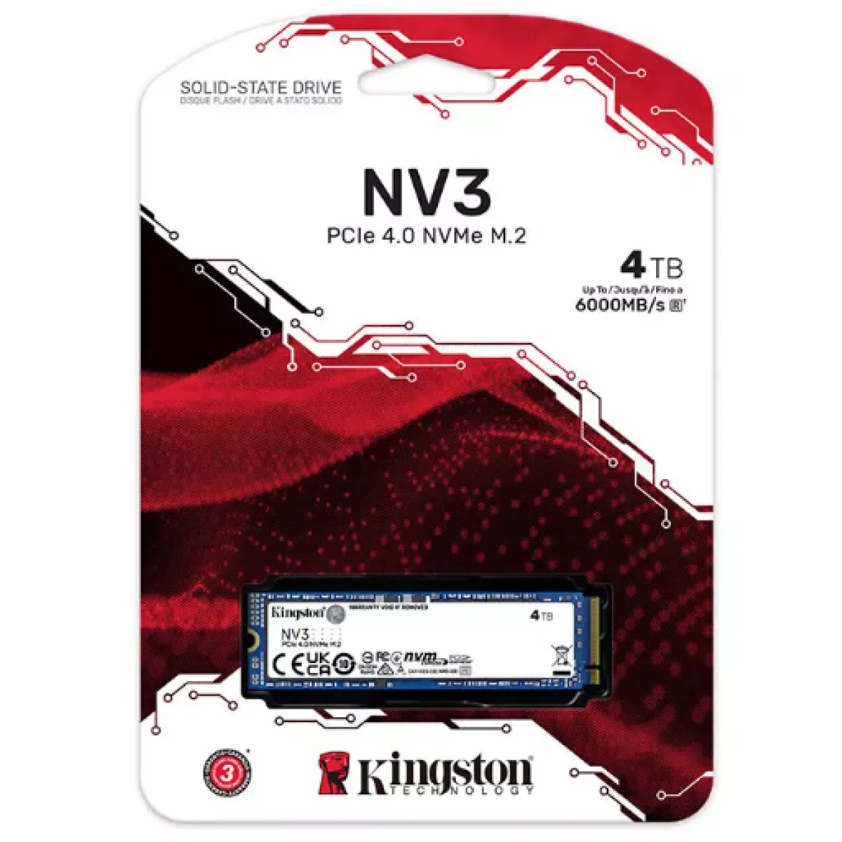 قرص SSD Kingston NV3 سعة 4TB M.2 2280 NVMe PCIe 4.0 Gen 4x4 حتى 6000 MB/s - Image 2