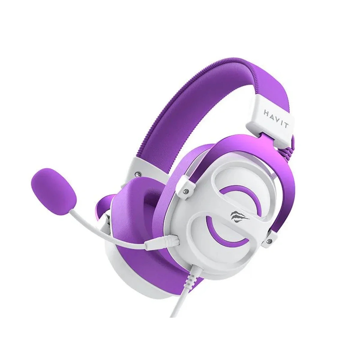 HAVIT H2002D GAMENOTE Wired Gaming Headphones with 53mm Drivers - White & Purple