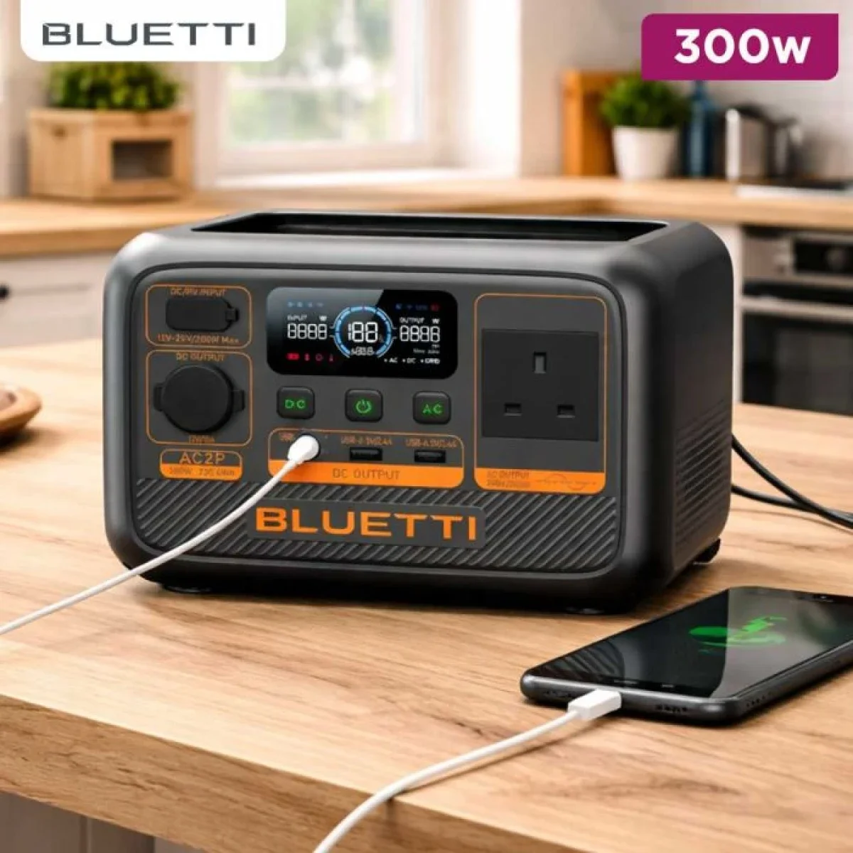 محطة طاقة محمولة BLUETTI AC2P بقدرة 300 واط وسعة 230.4 واط ساعة LiFePO4 - Thumbnail 6