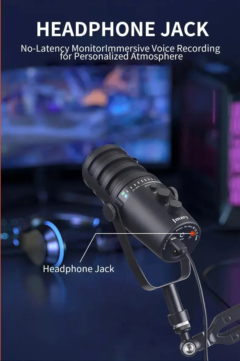 Jmary MC-PW12 USB Cardioid Desktop Microphone with Mute & Zero-Latency Monitoring - Image 22