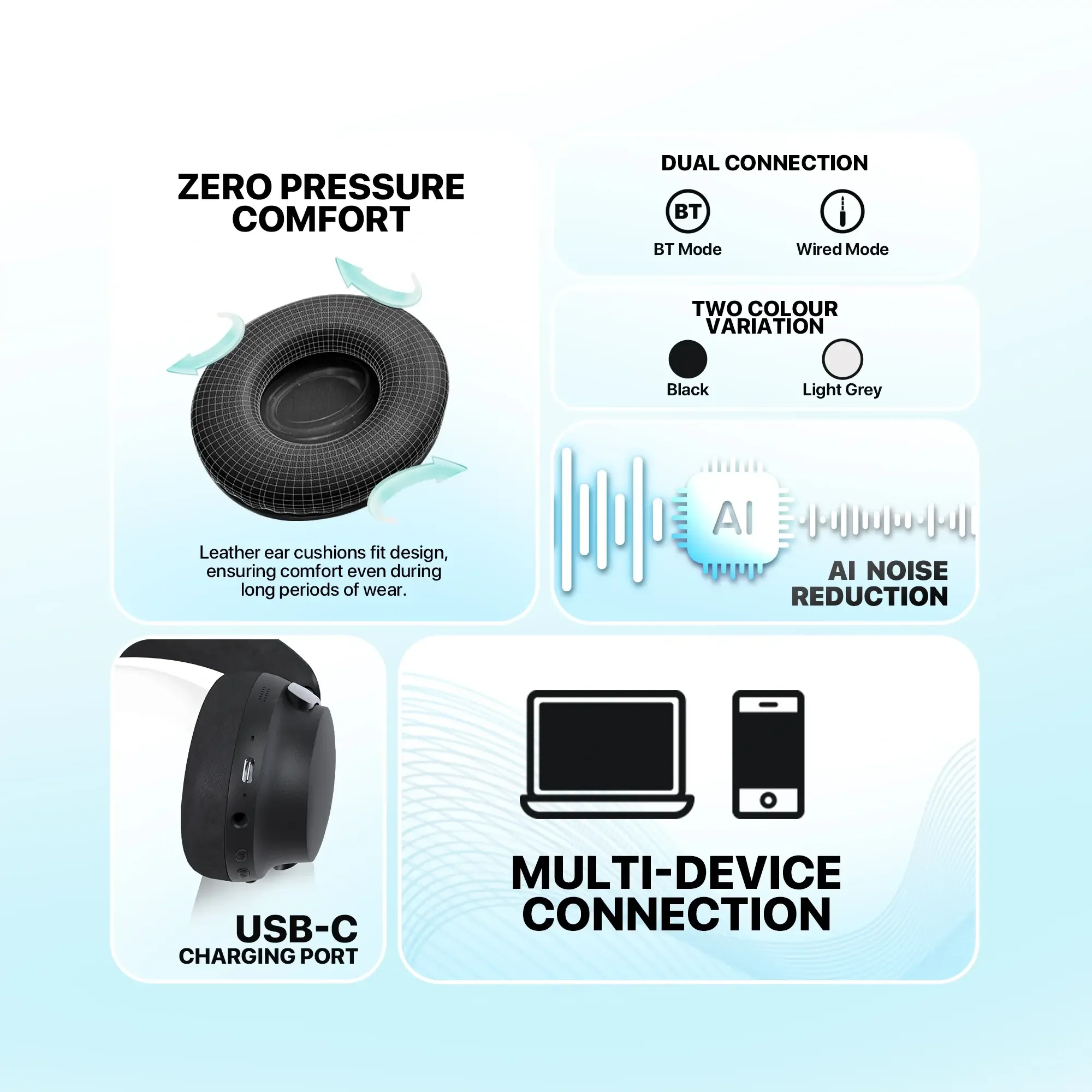 Fantech WH07A GO FLOW ANC Wireless Headset White - Image 6