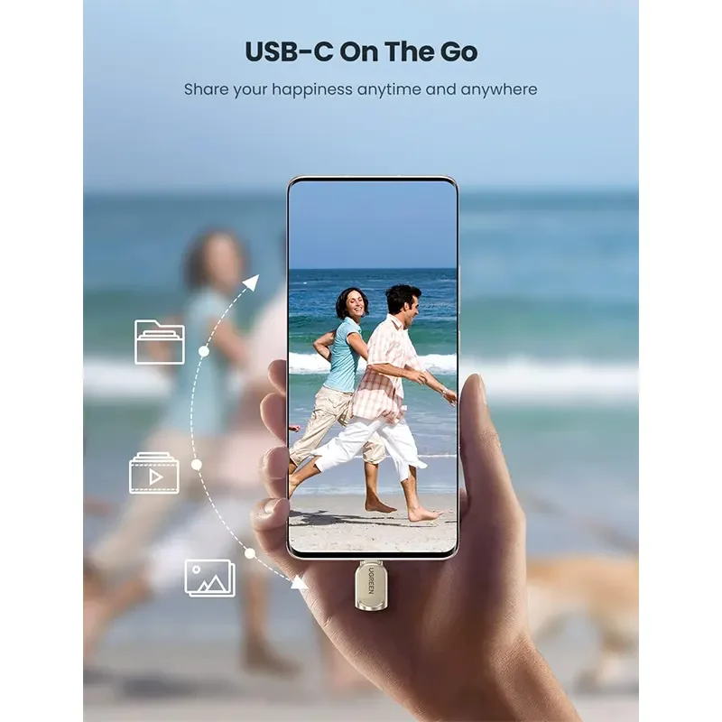 قارئ بطاقات Ugreen 80124 من USB-C إلى Micro SD بهيكل من سبيكة الزنك - Image 5