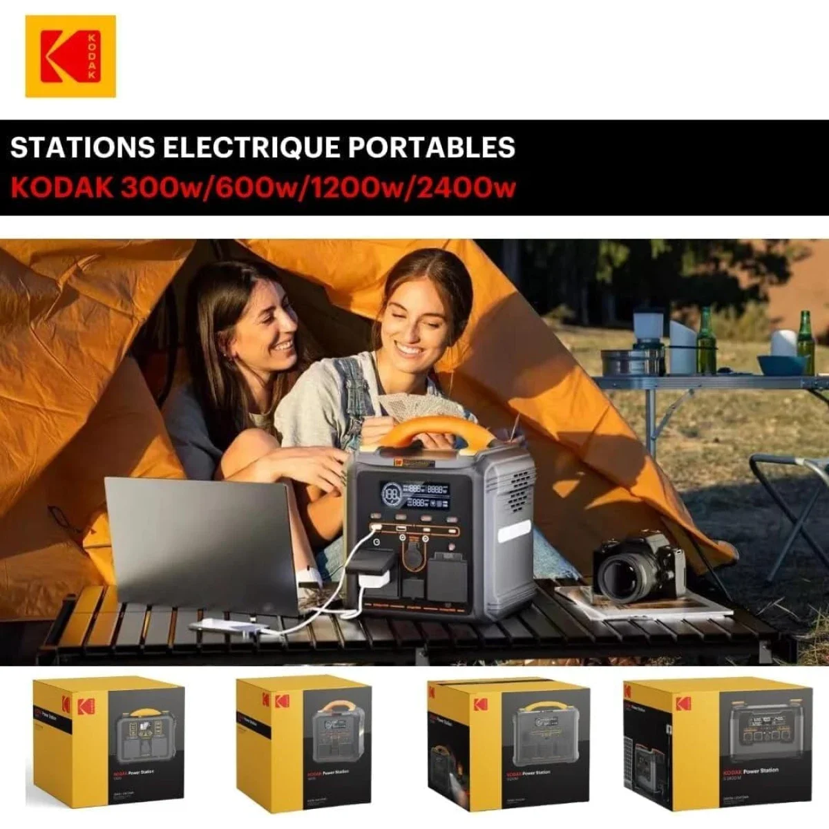 محطة طاقة محمولة Kodak S1210 بسعة 1102.5Wh وطاقة ذروة 2400W ومدخل شمسي 800W - Thumbnail 4