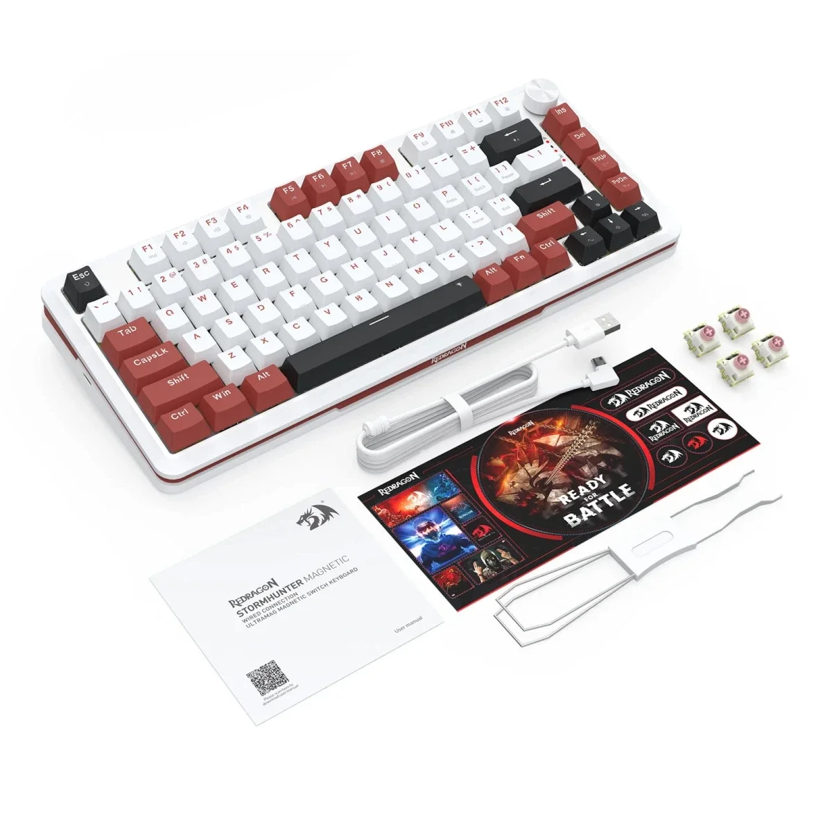 كيبورد ألعاب Redragon K721 Stormhunter ميكانيكي مغناطيسي 75% بإضاءة RGB ومعدل 8000Hz - Thumbnail 2