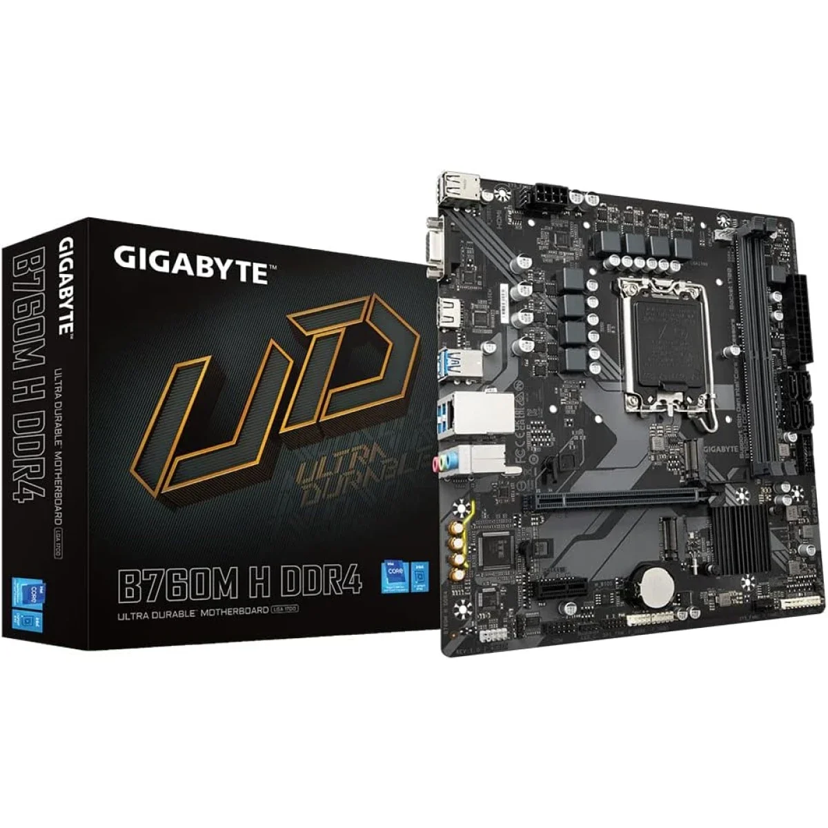 GIGABYTE B760M H DDR4 Intel B760 Motherboard with PCIe 4.0 and 2x M.2 - Image 2